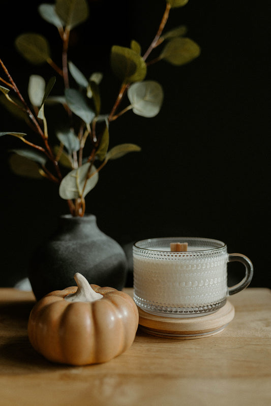 Gold Rim Beaded Glass Mug