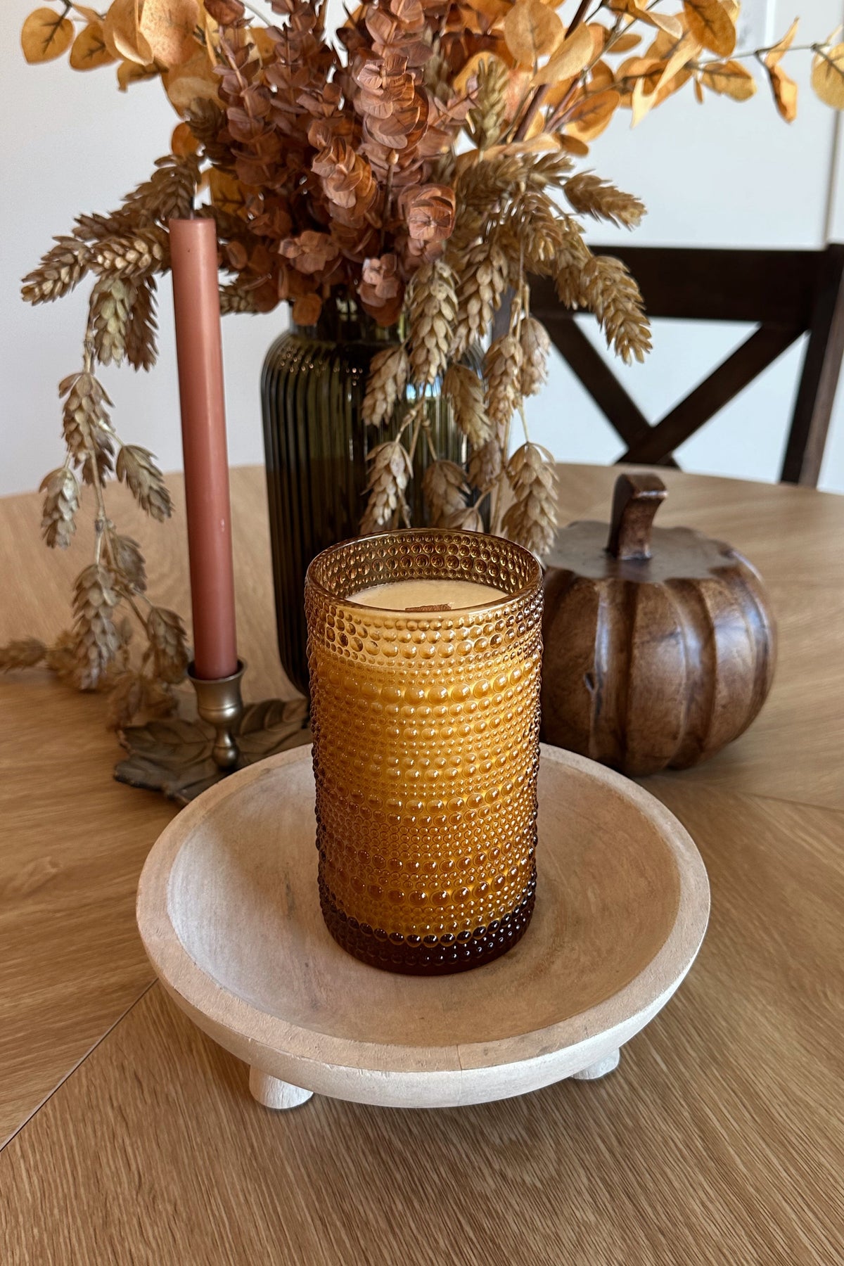 Amber Tall Bubble Glass Candle