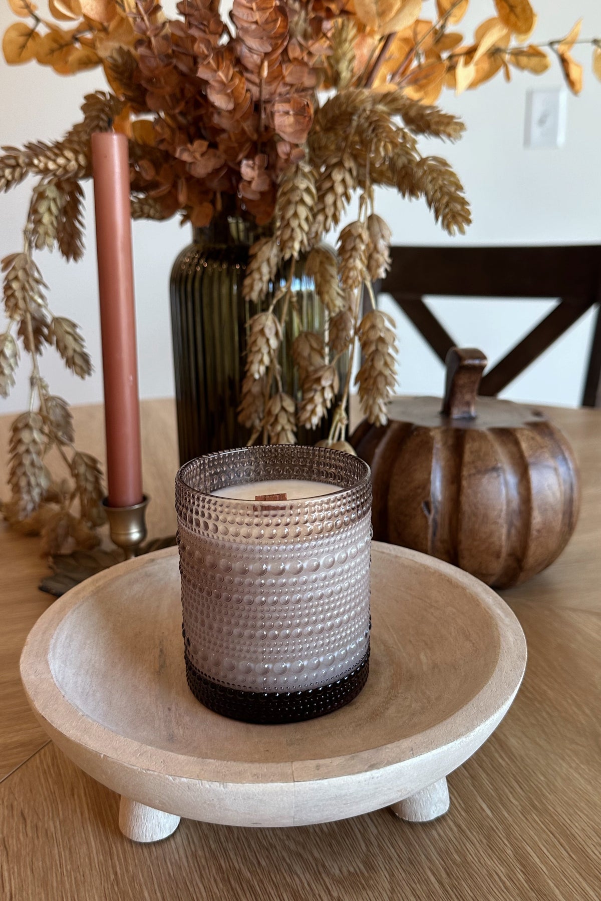 Violet Bubble Glass Candle