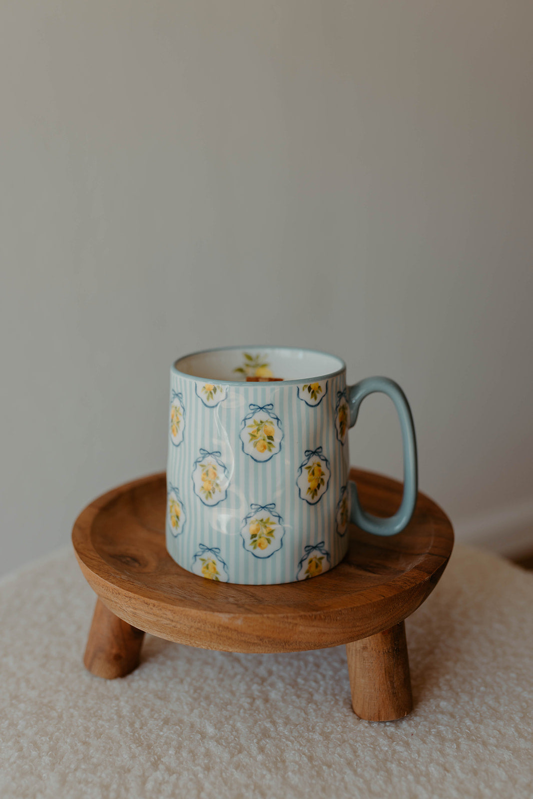 Blue Striped Lemon Mug