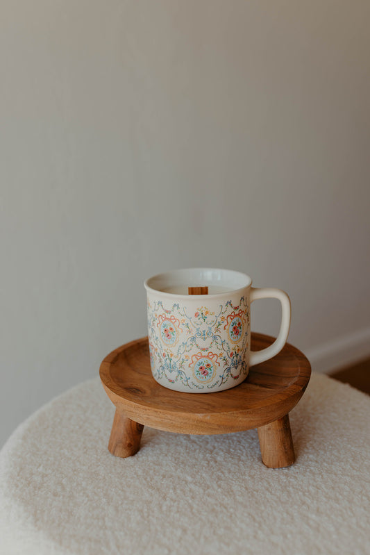 Floral Mirror Mug Candle