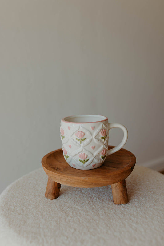 Soft Pink Tulip Mug Candle