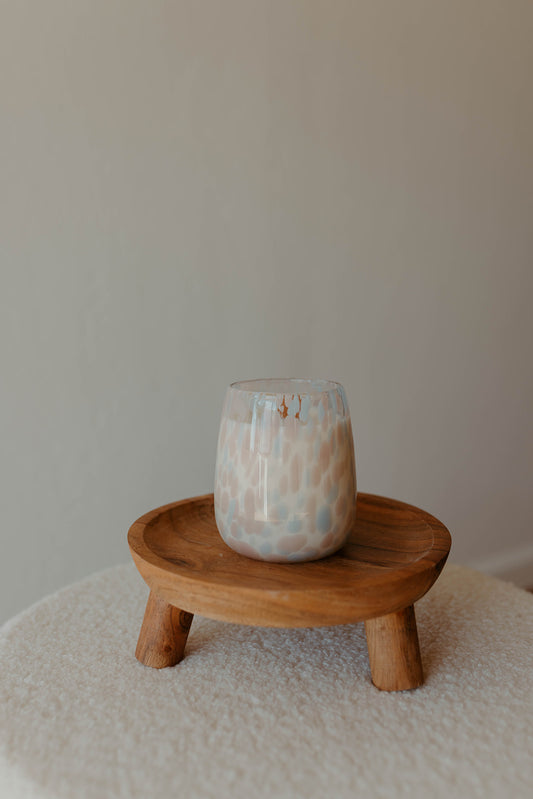 Light Pink & Blue Speckled Candle