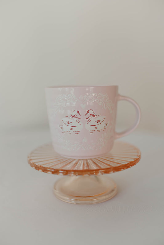 Pink Swan Mug Candle