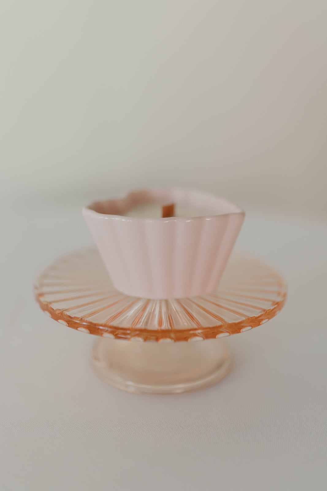 Pink Scalloped Heart Ramekin Candle