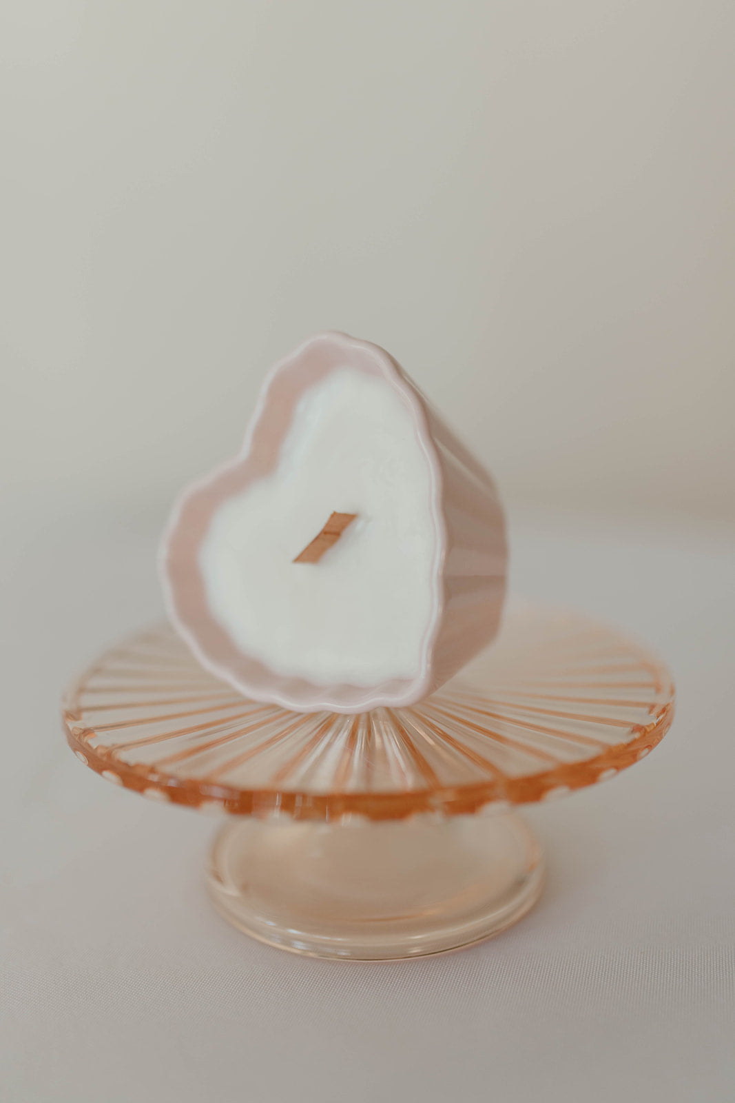 Pink Scalloped Heart Ramekin Candle