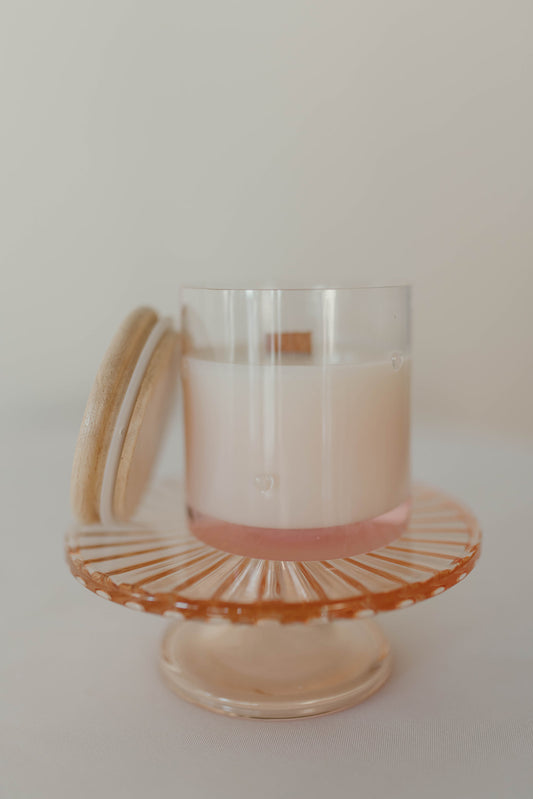 Light Pink Ombre Heart Candle with Lid